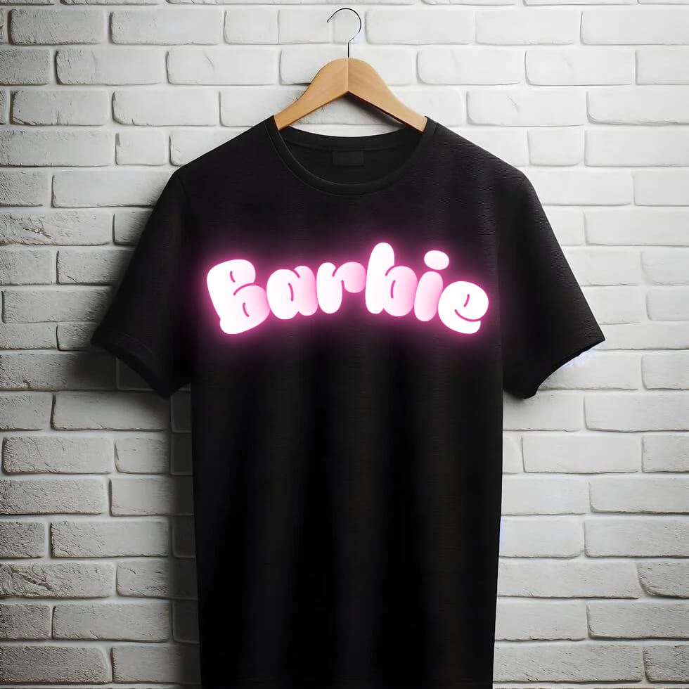 Barbie text T-Shirt Design ( Pure Cotton )