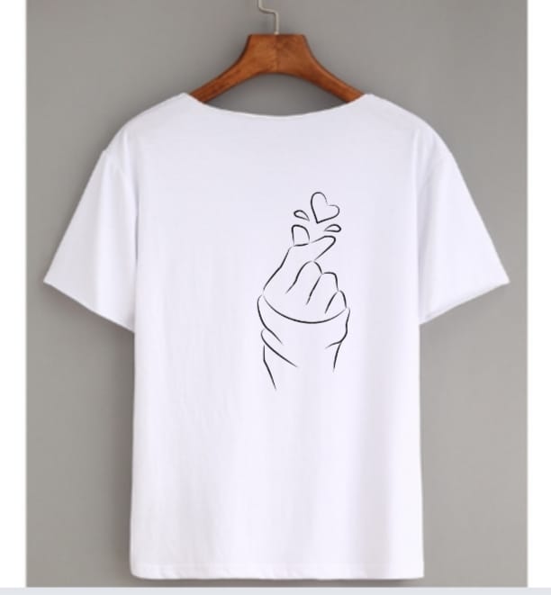 Fingers Heart T-Shirt design ( Pure Cotton )