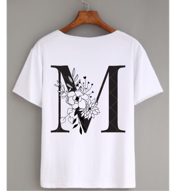 ( M ) Flower Design T-Shirt ( Pure Cotton )