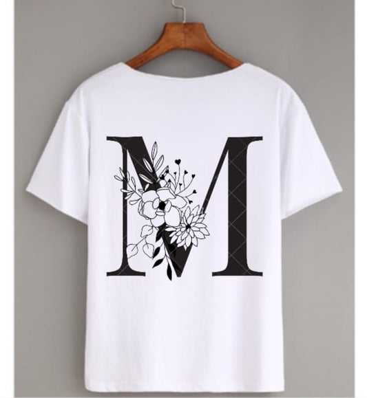 ( M ) Flower Design T-Shirt ( Pure Cotton )