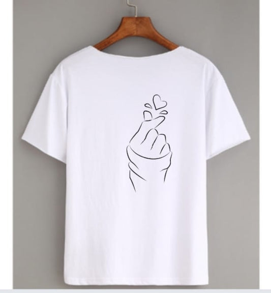 Fingers Heart T-Shirt design ( Pure Cotton )
